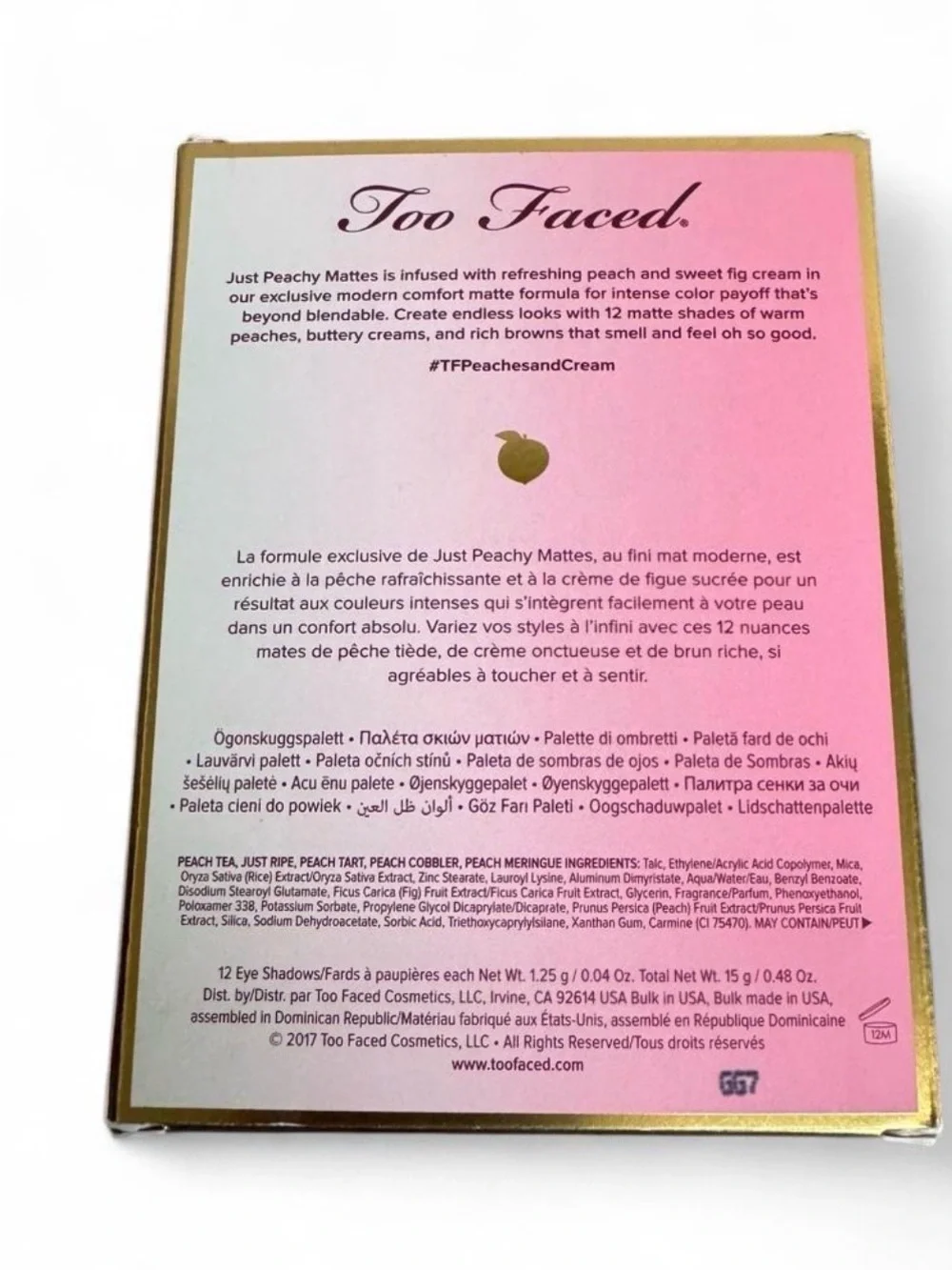 Too Faced Just Peachy Mattes Velvet Matte Eye Shadow Palette